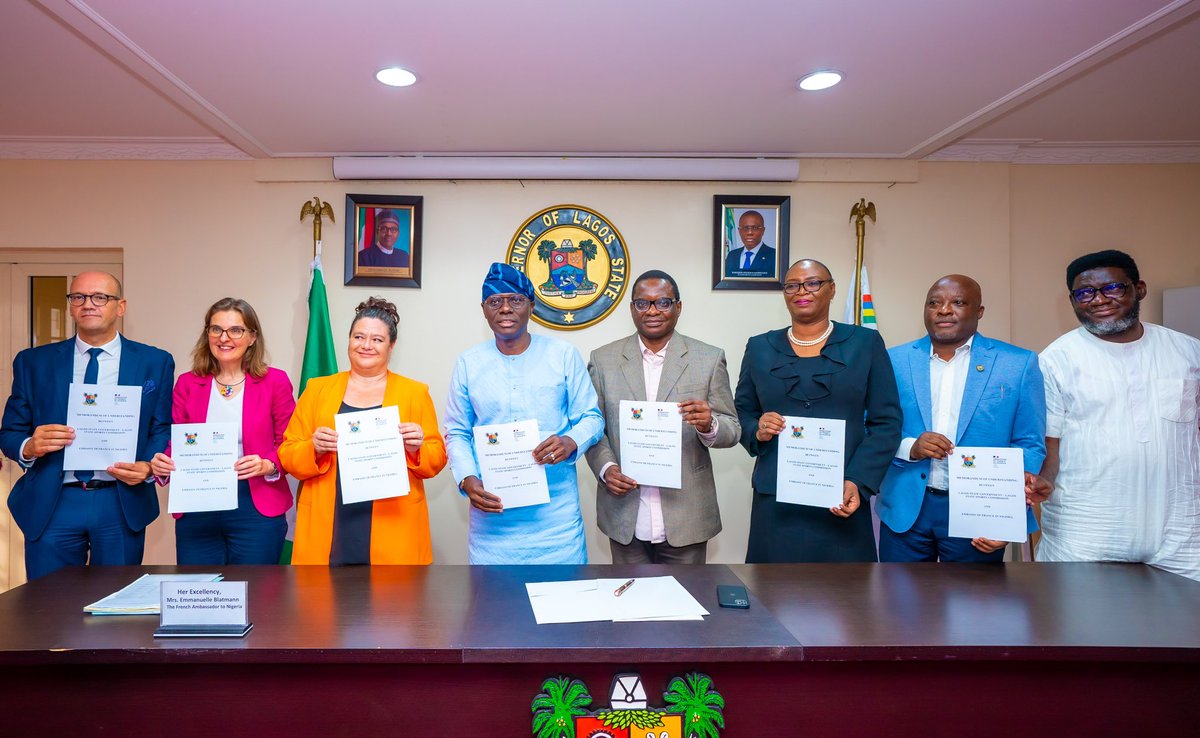 I thank the ambassador to Nigeria, Mrs. Emmanuelle Blatmann who signed the MoU on behalf of the French government. 

This makes Lagos the first to be partnered by the French Government in Africa &amp; will increase opportunities to earn revenue from this billion dollar industry.

2/2