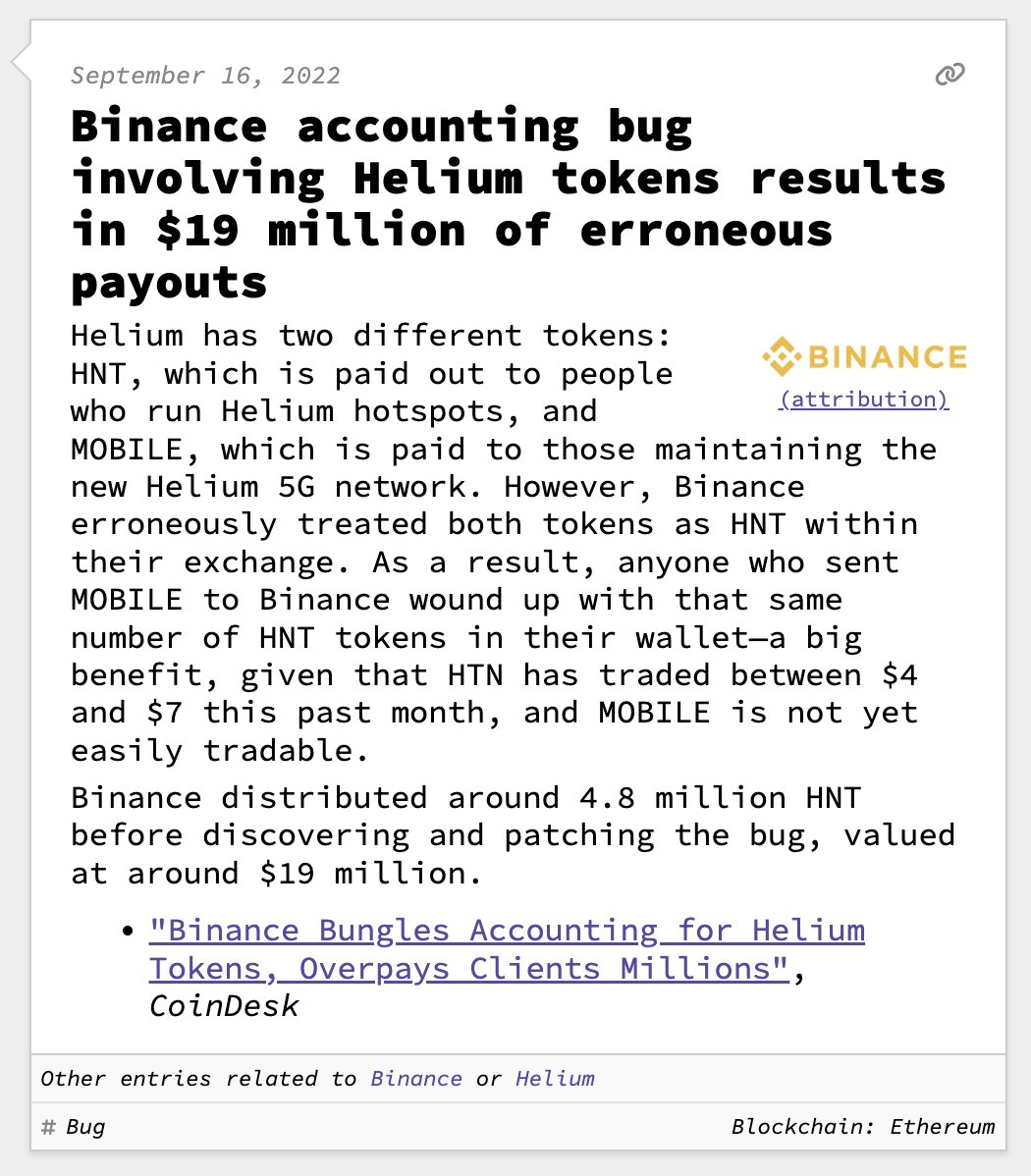 web3isgreat's tweet photo. Binance accounting bug involving Helium tokens results in $19 million of erroneous payouts

September 16, 2022
https://t.co/pxLsaiKttN https://t.co/pyKhRUDmix