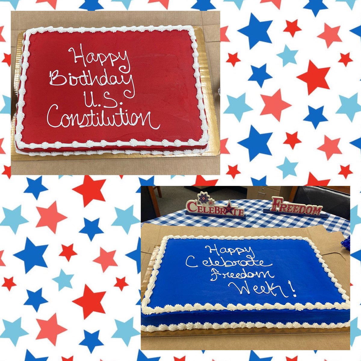 A fantastic way to end our busy, event-filled week, was with celebrating Constitution Day! What better way to do that than with cake?? #happybirthday #maydeusproud