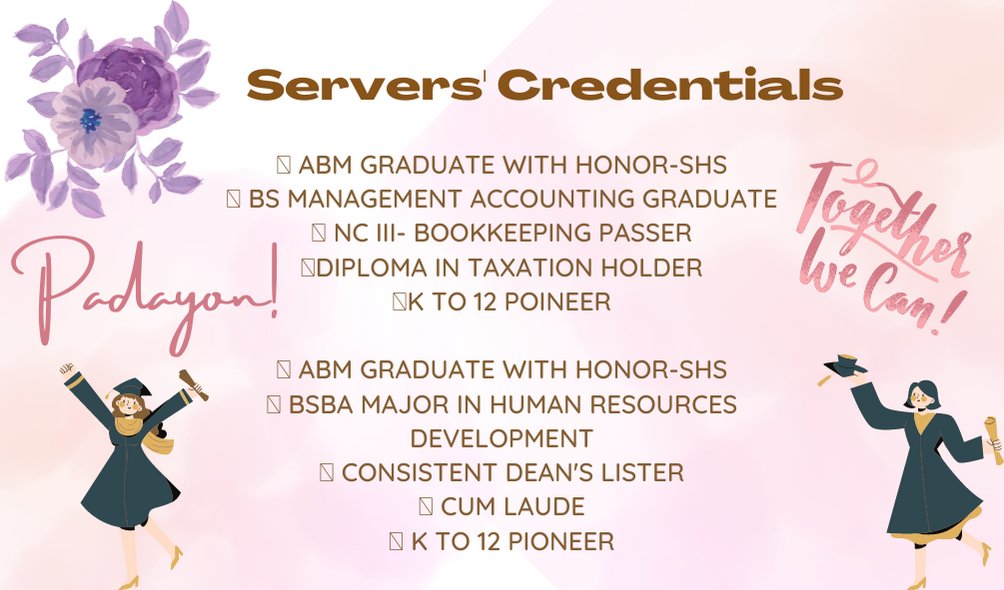 Good day! Are you having a hard time in your loaded tasks? Don't worry, we're here to help you! 

We offer services related to:
📌 Thesis/Research proposal
📌 Thesis consultation &amp; advising
 📌 FABM activities
📌 Financial ratios &amp; Financial statements

Kindly DM for inquiries!🥰