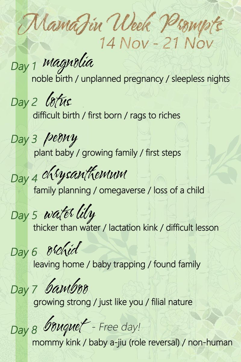 mamajiuweek's tweet photo. Come one, come all! 

Join us Nov 14 - Nov 21 for #MamaJiuWeek2022.  Mama, Baba, responsible guardian, it's what's inside that counts. Let's celebrate the joys of Shen Jiu being a parent!

#shenjiu
#mamajiu
#svsss
#人渣反派自救系统 https://t.co/li5DUjtwKe
