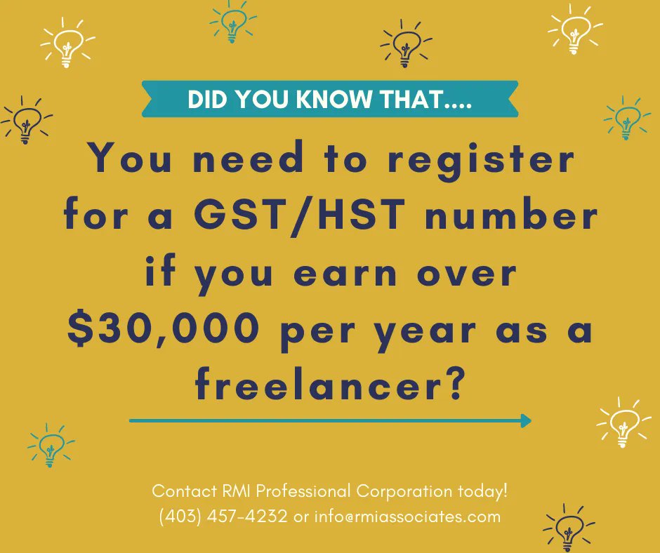 A self-employed individual who earns over $30,000 in revenue must collect and remit sales tax. You then remit these amounts to CRA monthly, quarterly, or annually.  
Have questions? Contact us today!