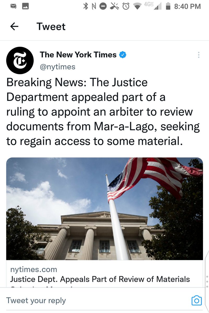nyttypos's tweet photo. @nytimes Delete: that isn't what just happened.  They appealed the decision when they filed a notice of appeal a week ago.  What they just did is file a motion seeking a stay.  cc @charlie_savage https://t.co/YKH4NBsH2Y