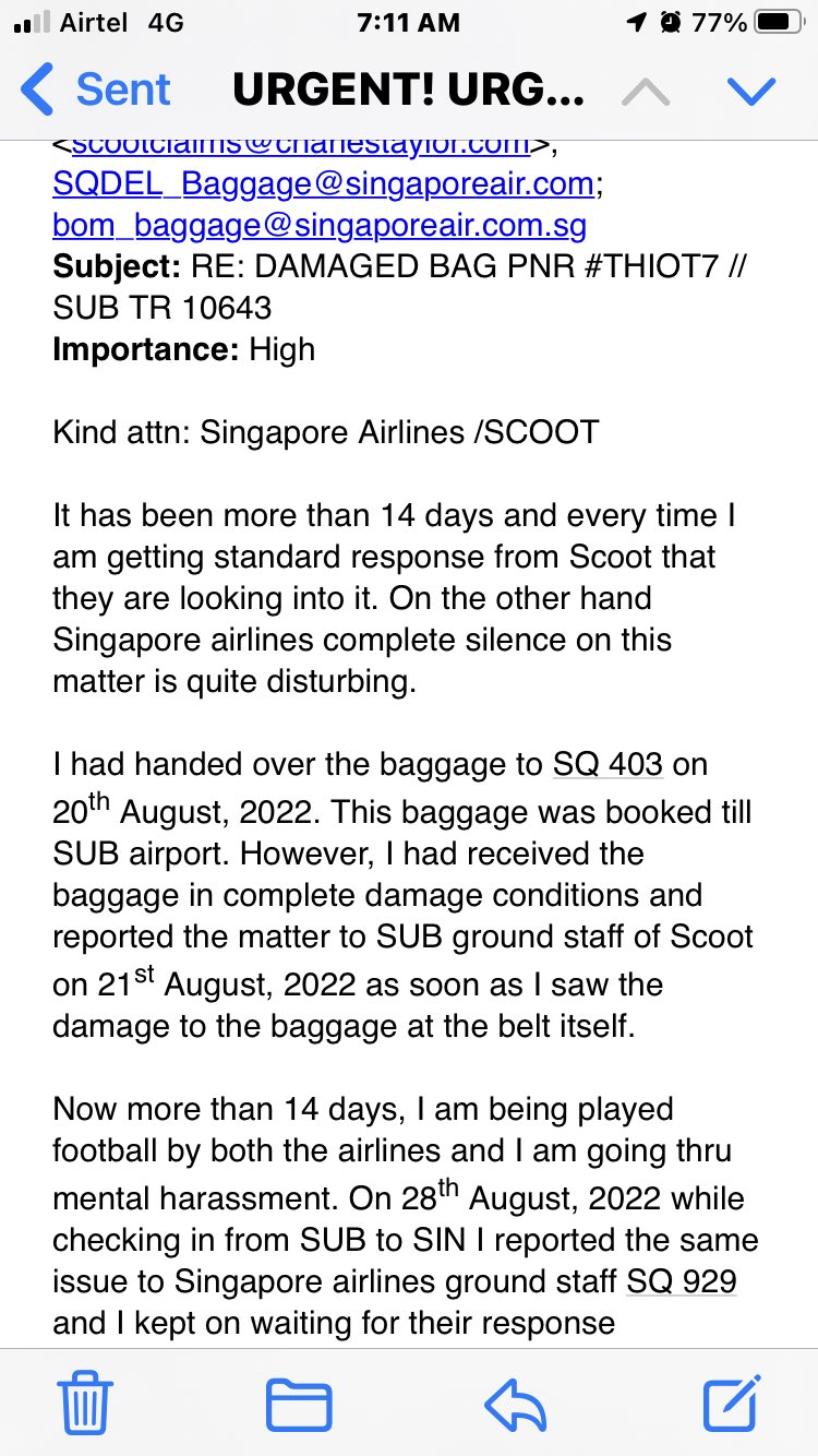 Baggage damage claim singapore airlines new arrivals