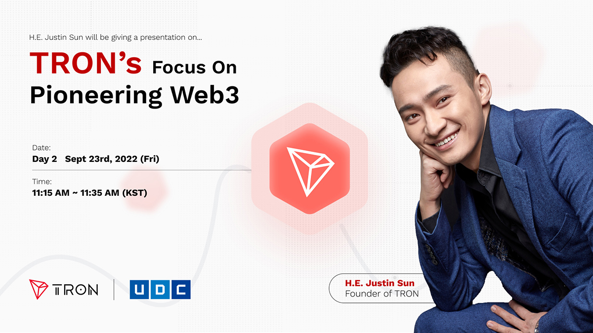 Don't miss this presentation from <a href="/justinsuntron/">H.E. Justin Sun 👨‍🚀 🌞</a> 🔥

He'll be discussing his role in innovating the #Web3 space! 🌐 👀

🗓️ Friday, September 23rd
⏰ 11:15am KST / 7:15pm PT / 10:15pm ET

Set your reminders and we'll see you there! 🚀 #TronStrong💎