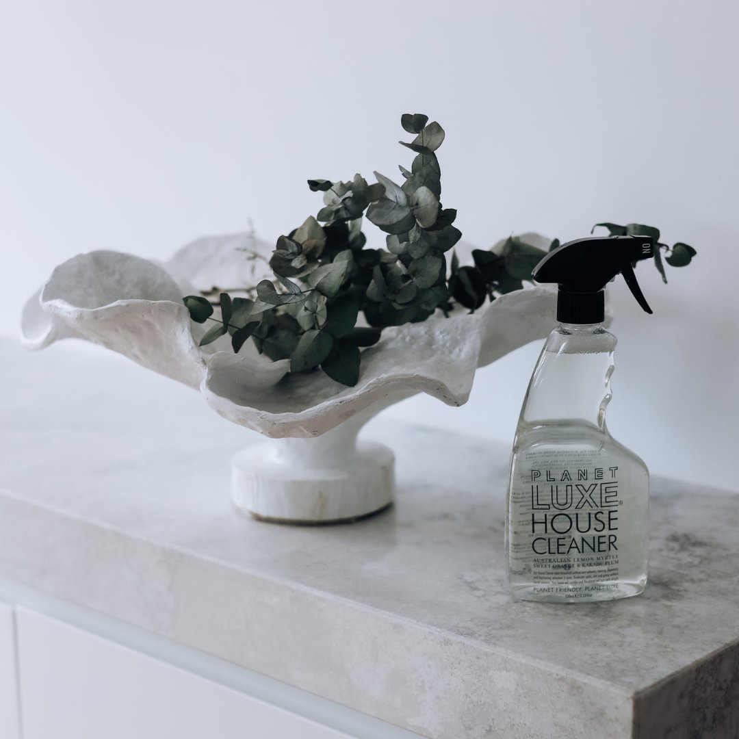 Our Luxe House Cleaner with Australian Lemon Myrtle, Sweet Orange &amp; Kakadu Plum makes cleaning the house a pleasant activity! 
Spray onto surface then wipe with a clean, dry cloth for an incandescent clean without any nasty fumes. #PlanetLuxe #PlanetFriendly.
#cleanhome #ecolife