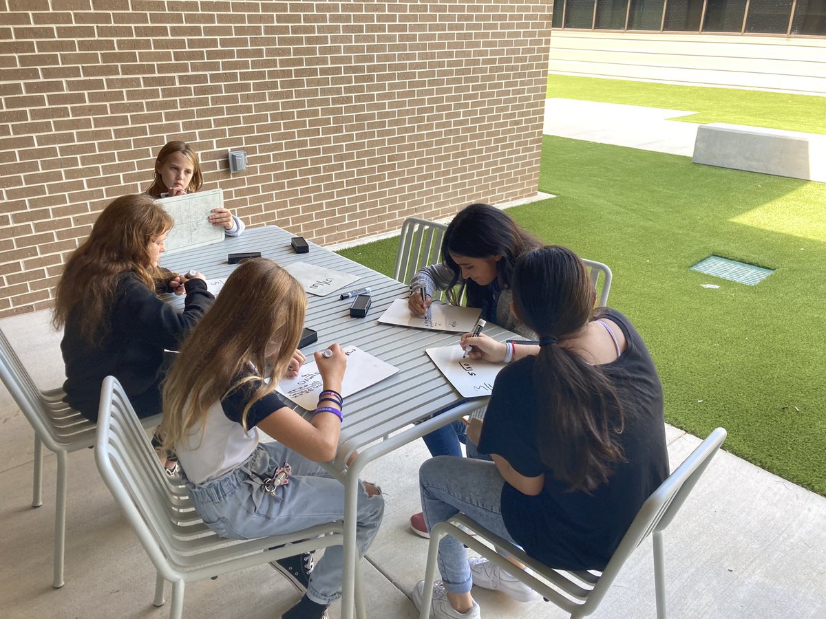 mapstonmath's tweet photo. Such a pretty day to be outside! We are loving our new addition with flexible work spaces! @LLMSLynx #witnessgreatness https://t.co/OsNAgw0nvr