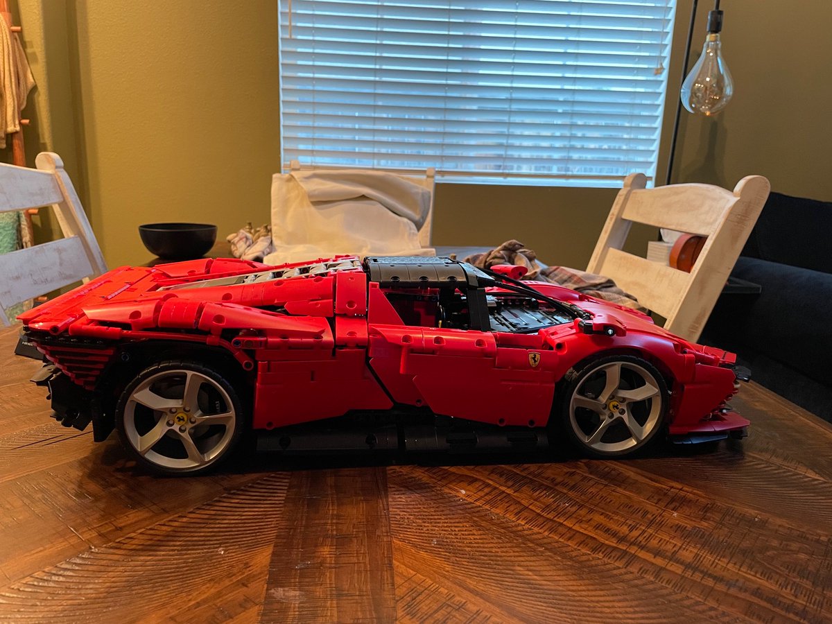 Baladeezy's tweet photo. Dream come true! My very own Ferrari! @LEGO_Group, thanks for making me the proud owner of a Daytona SP3. I’m amazed at how detailed these builds are. https://t.co/M6iRzVWtj3