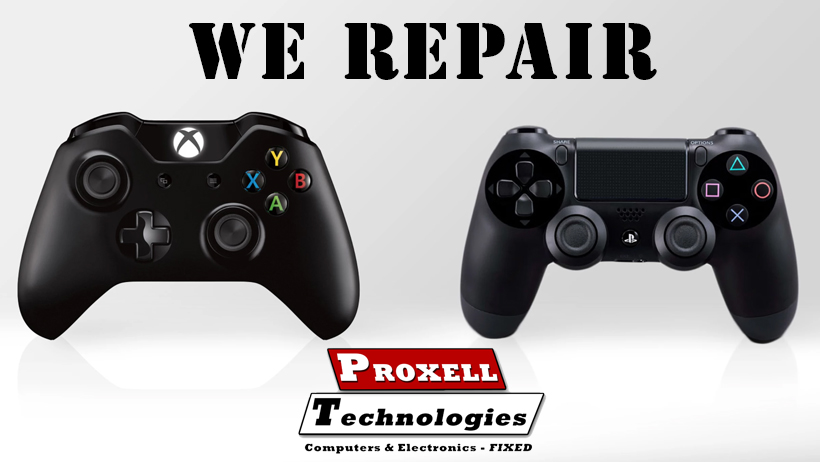 WE REPAIR - PlayStation & Xbox Controllers - Open today! - Give us a call! (276) 243-1376 #MarionVA #ProxellTechnologies #PlayStationRepair #PS4Repair #GameConsoleRepair