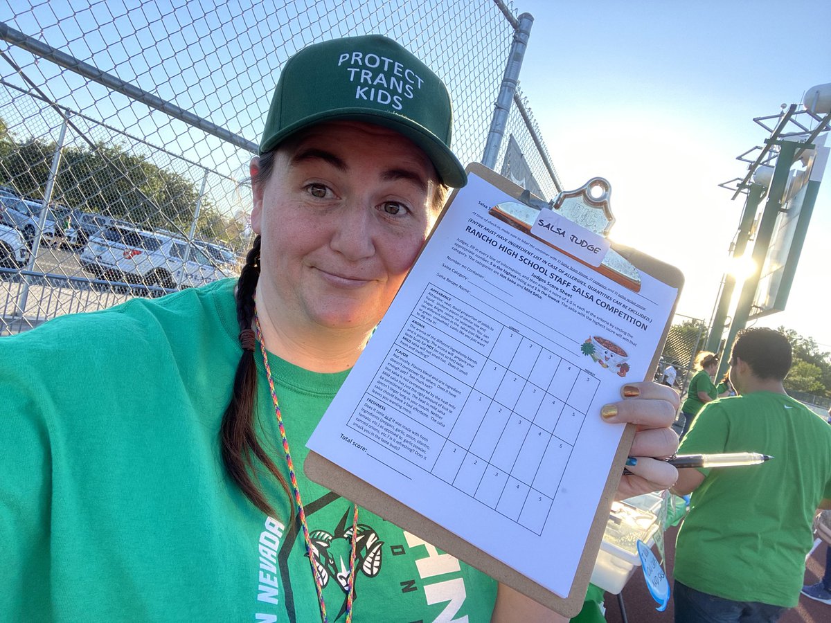 MrsComroe's tweet photo. Excuuuuuuuuuse me. Official Salsa Judge over here. #Rancho #BoneGame @RanchoRamsLV #CCSD https://t.co/1QZd9cP4SB