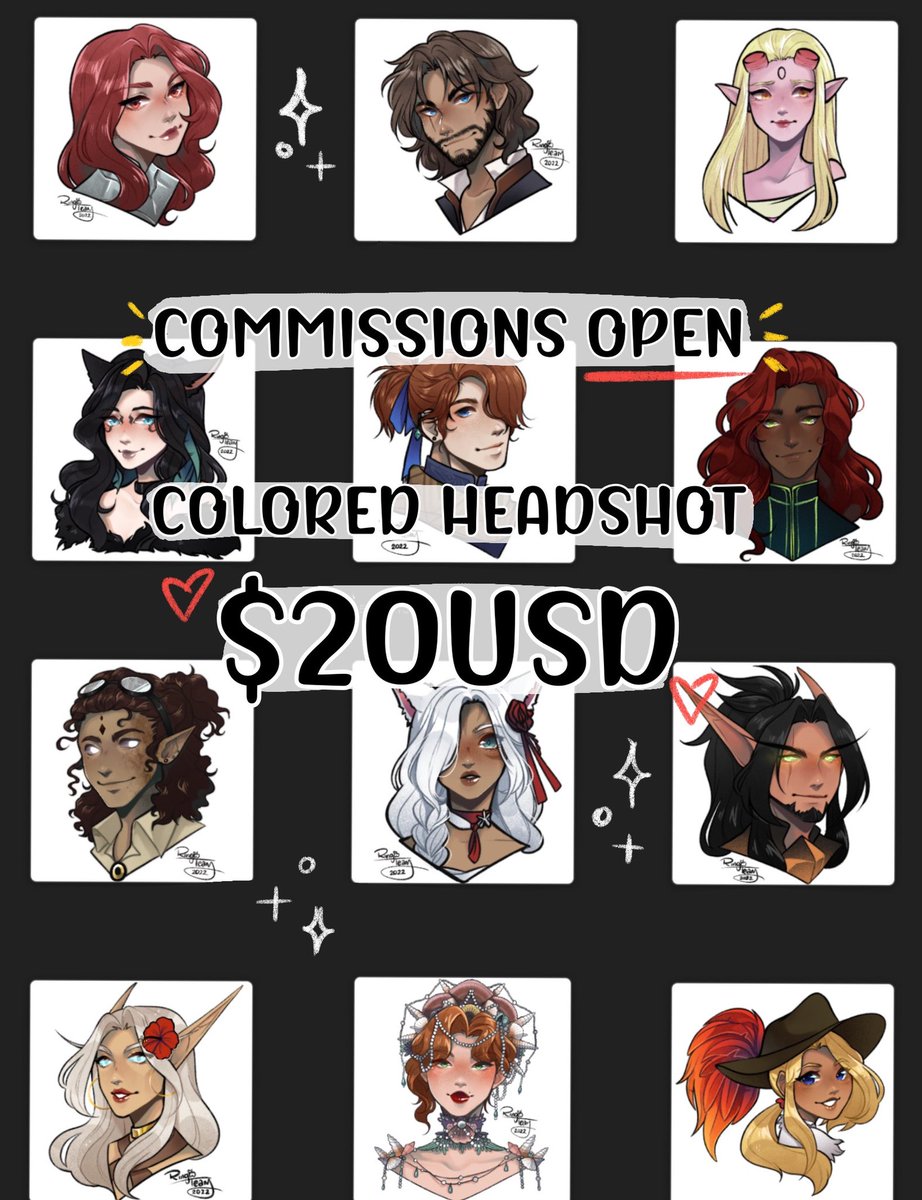 RingoTeamDG's tweet photo. I'm taking Headshots commissions 💖! 

#commissionopen #headshot #commissions #artcommissions #drawing #headshotcommission https://t.co/ikxOHpsDtm