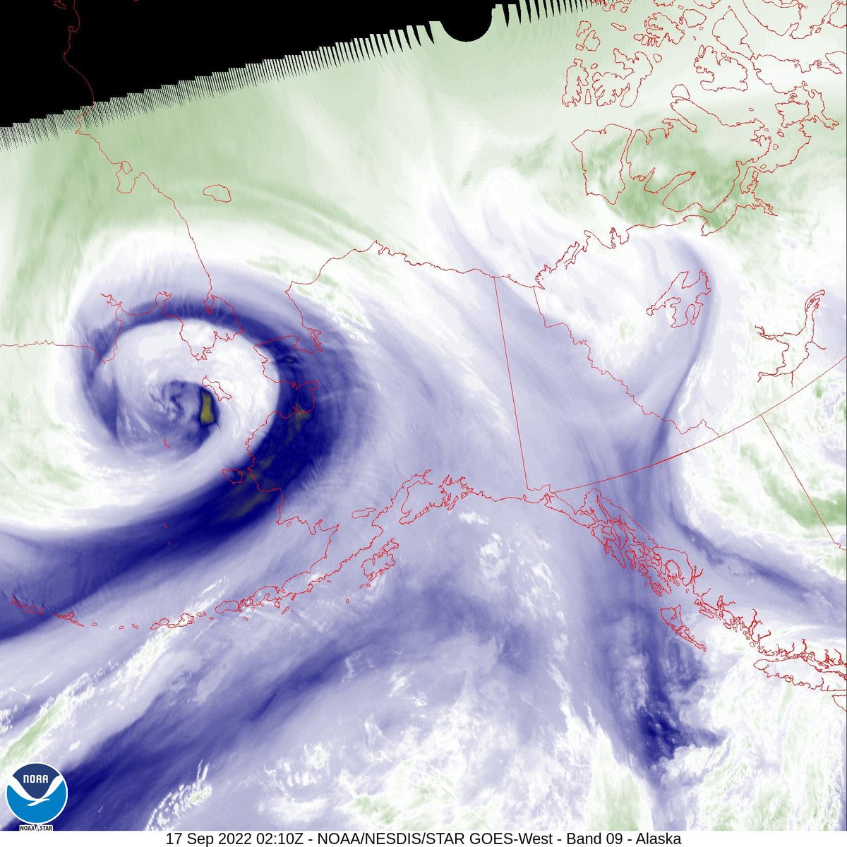 Water vapor satellite imagery revealing how wound up this storm really is.