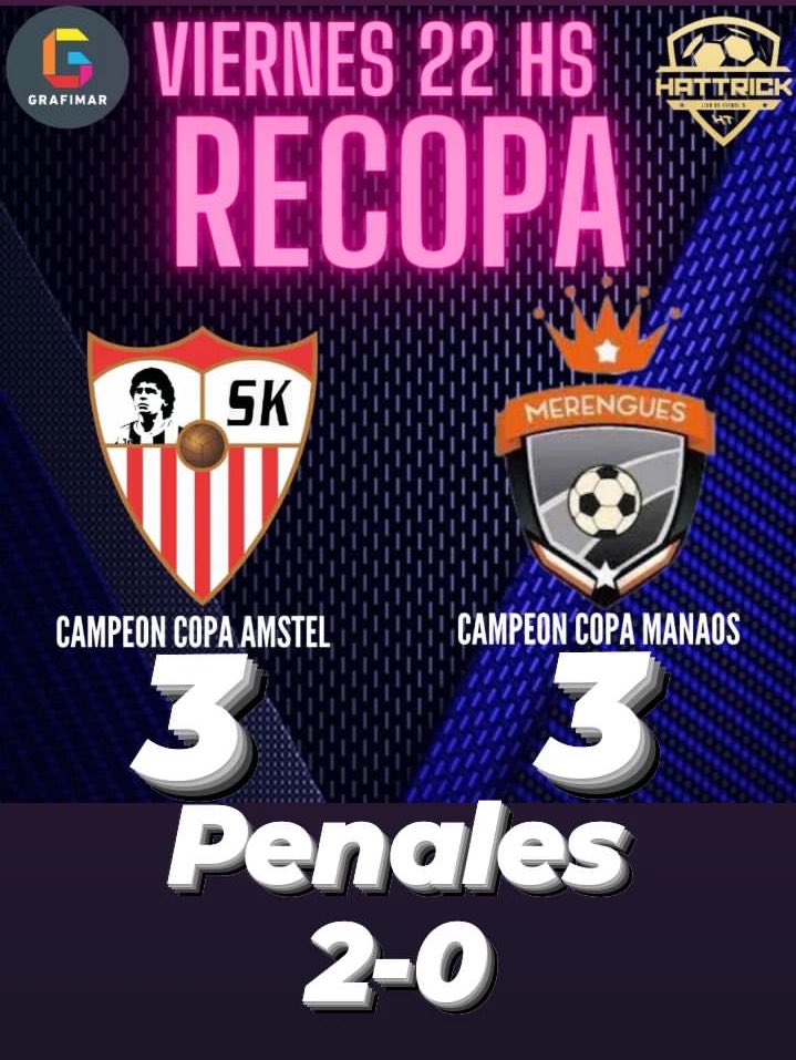 HatTrickF5's tweet photo. ¡SEKILLA CAMPEÓN!
Tremenda final nos regalaron estos dos equipazos. Lo ganaba Merengue 3-0 y era muy superior, pero se encendió el fuego sagrado del Seki y a puro corazón lo empató 3-3. Enzo Ramos se vistió de héroe en los penales y fue el MVP. Tercera estrella para el Sekilla. https://t.co/SVLwZjxve8