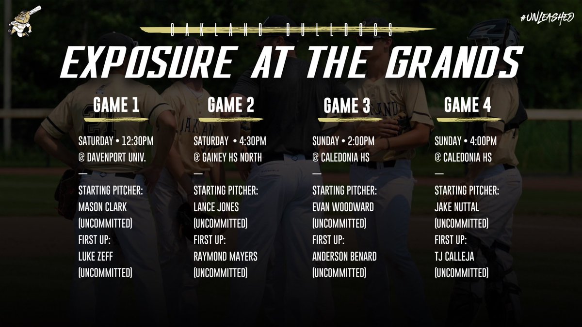 Weekend roster &amp; schedule for <a href="/ExposedatGrands/">Exposure at the Grands</a>