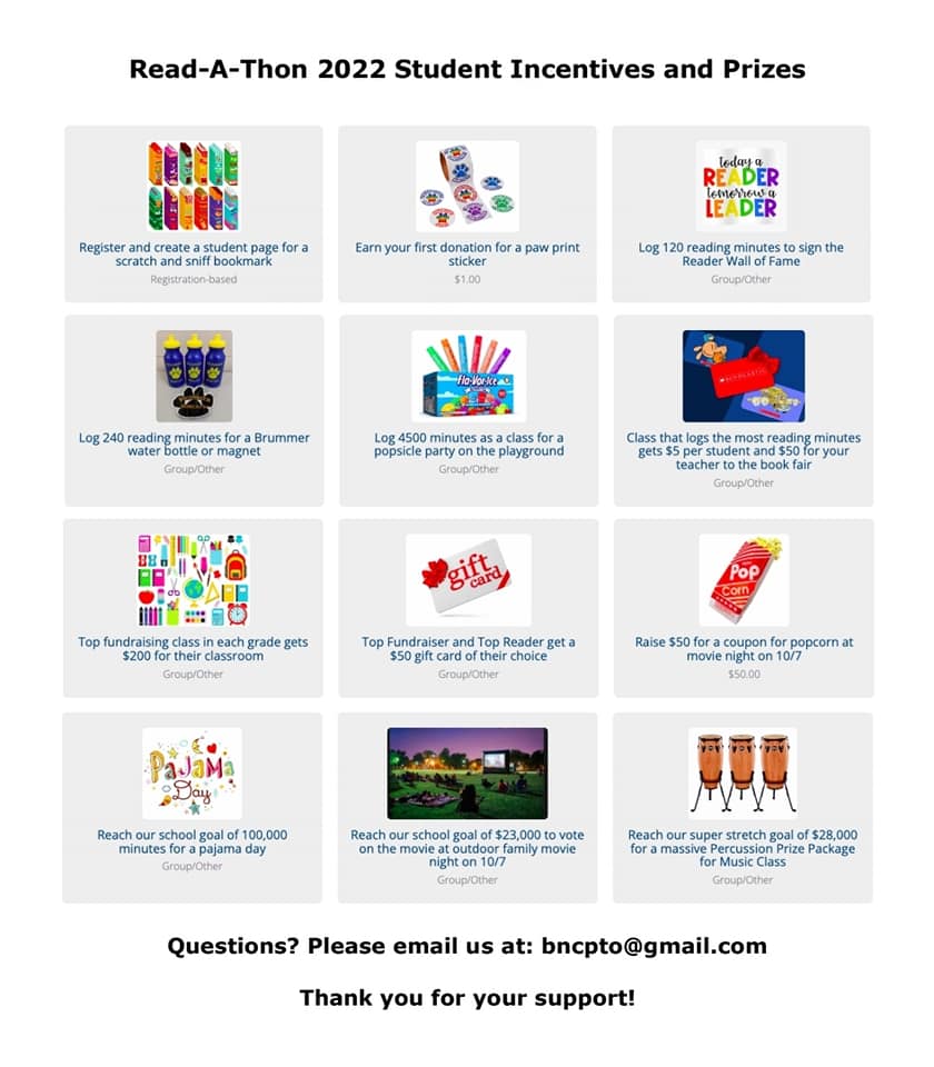 🎉The Read-A-Thon starts Monday, 9/19- Register today! Our school goal is to raise $23,000 and read 100,000 minutes! 
Register at: getmovinfundhub.com
School Identifier:  614b1cdc4059a