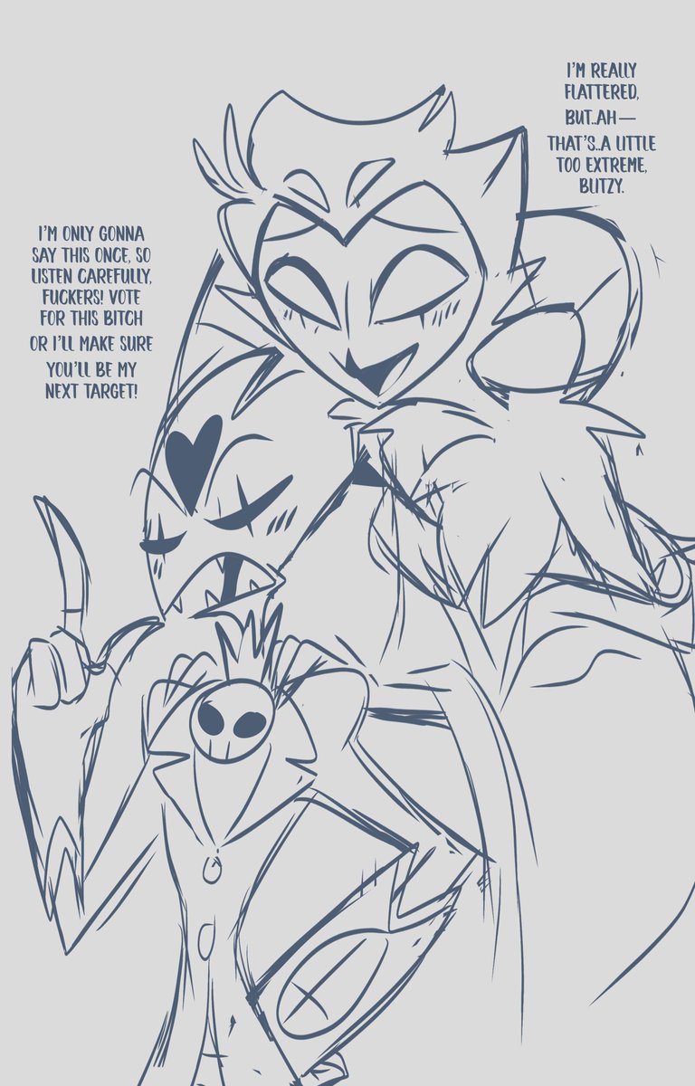 TeaTheKook's tweet photo. DON’T WASTE THIS OPPORTUNITY OF BLITZO BEING BRAVE!! VOTE FOR HIS HOE
.
.
#HelluvaBoss #HelluvaBossFanart #Stolas #HelluvaBossStolas #Blitzo #Stolitz #STOLASSWEEP https://t.co/JVYoJR8SSd