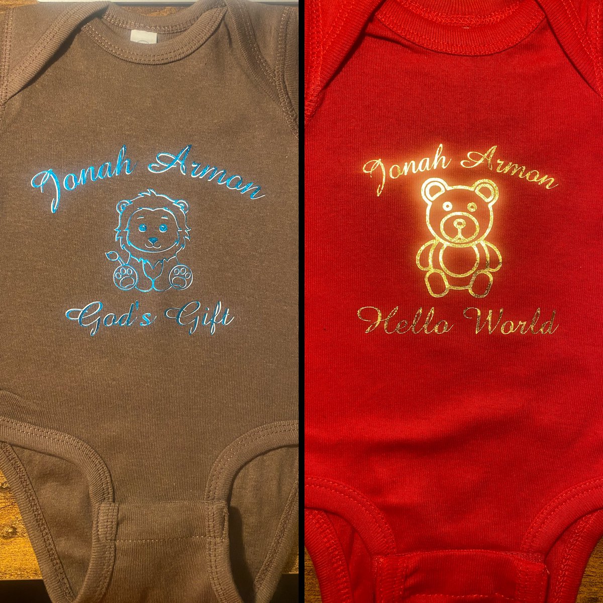 uniqelycreative's tweet photo. Custom baby onesies ordered and ready to give to my customer! 

If you know anyone who’s expecting or already have a beautiful bundle of joy you should get their own custom baby onesie. Inbox me to place an order! https://t.co/500nvNe9ML