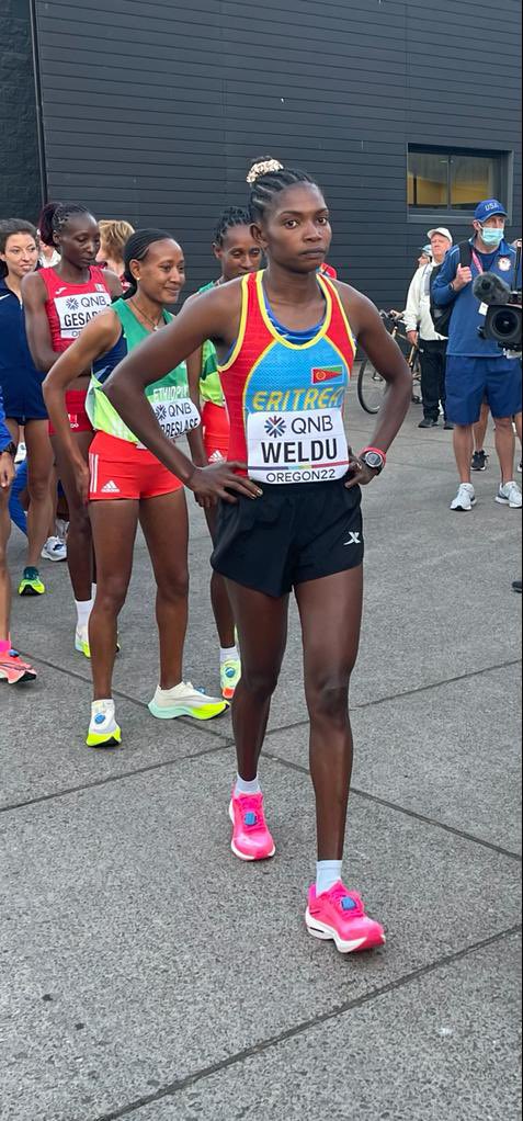 History Maker🇪🇷NAZRET WELDU  on her debut world champion #Oregon22 marathon she set 4 🇪🇷 National Record. 
21km
25 Km
30 Km
Marathon
Beside she also 400m and 10km🇪🇷NR holder.She will run tomorrow Sydney Marathon.
@biniamb @hadnetkeleta @EmbassyEritrea @hadnetkeleta @BeyeneRussom