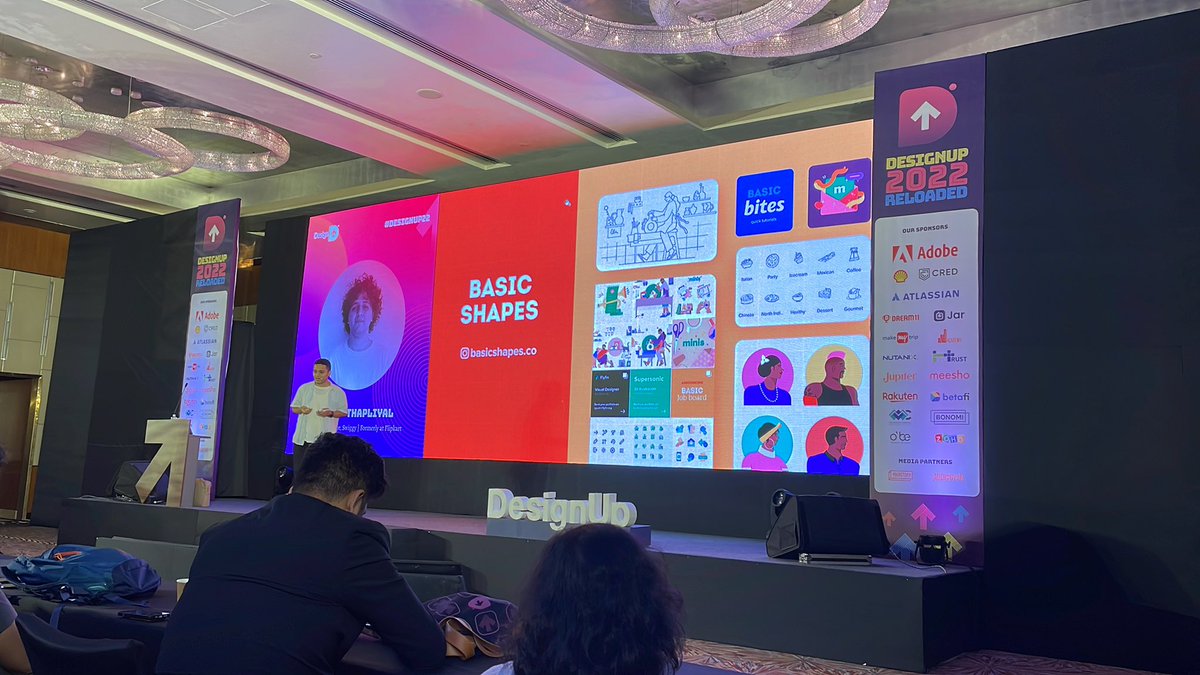 What a wonderful ⚡️ lightning talk by Shivam Thapliyal and <a href="/byayesharana/">Ayesha Rana</a>.
Basic Shapes is a wonderful initiative for product illustrators and a way to give back to the design community! 

<a href="/DesignUpConf/">DesignUpConf</a> #DesignUp22 #networkisnetworth