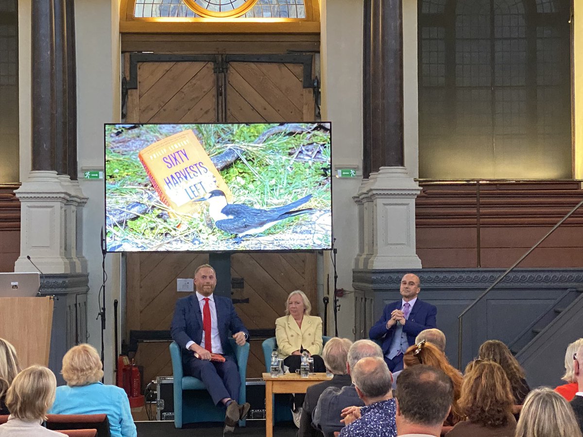 “Sixty harvests left” A challenge and book by Philip Lymbery at Oxford Literary Festival last night, also a treat to hear Deborah Meaden and Matt Stadlen. compassion in world farming