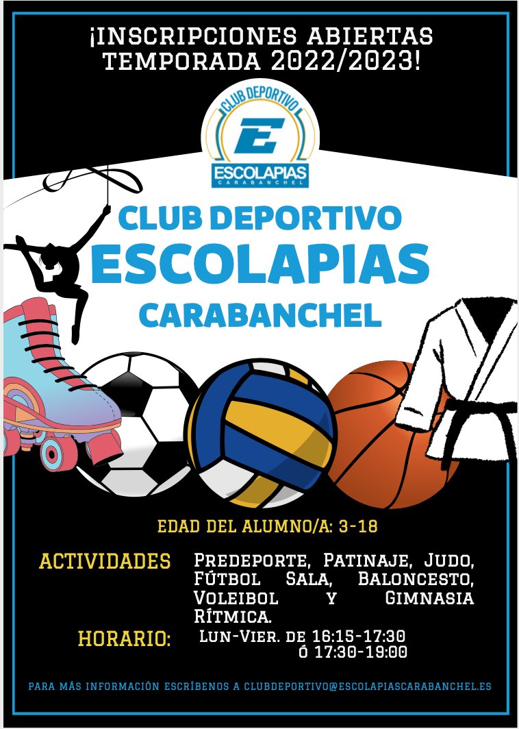 ClubEscolapias's tweet photo. ¡¡ EMPEZAMOS !! 

Arranca la nueva temporada. 

@ClubEscolapias @escolapiasc 

➡️ https://t.co/JMNdQaf2os https://t.co/gLuxfv9Uyg