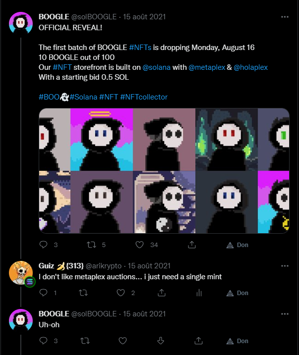 arikrypto's tweet image. Gm ! 
I just found one of my old tweets about the first auction of @solBOOGLE 
Follow me for more alpha calls 🥲