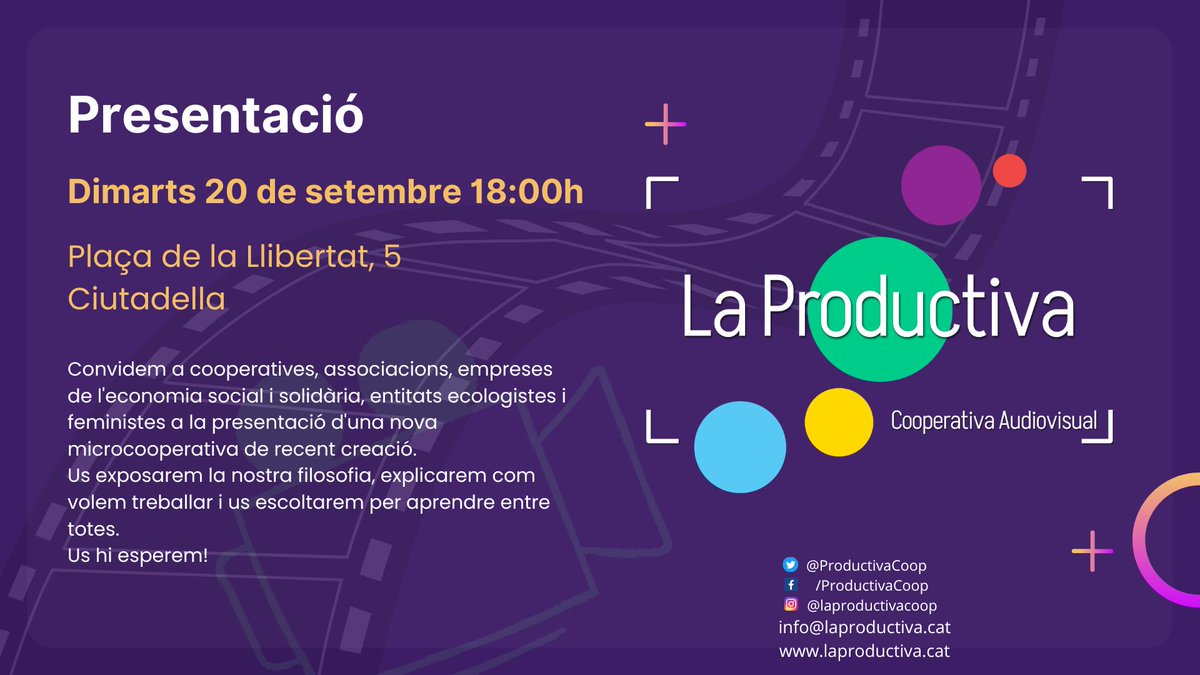ProductivaCoop's tweet photo. Bon dia!
Dimarts dia 20 a les 18h, estarem a #Ciutadella, #Menorca, presentant la cooperativa i xerrarem a qui vulgui venir a veure'ns.
Menorquines, veniu?
#JoSocProductiva
#Compartiu?
cc @Coopib @CoopAgroIB @gobmenorca @uctaib @gobmenorca https://t.co/rtqo7UxabE