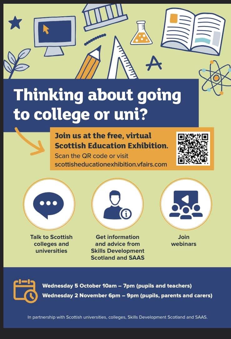 PcsWebsters's tweet photo. @WebstersHigh folks, thinking about college or Uni for next session? https://t.co/mX6zW5ToFF