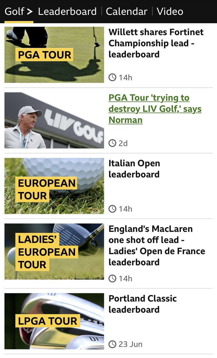 4golfonline's tweet photo. Please help. Why no @LIVGolfInv leaderboard from the @BBCSport 👍👍👍 what am I missing please. https://t.co/MPwD3kCcPy