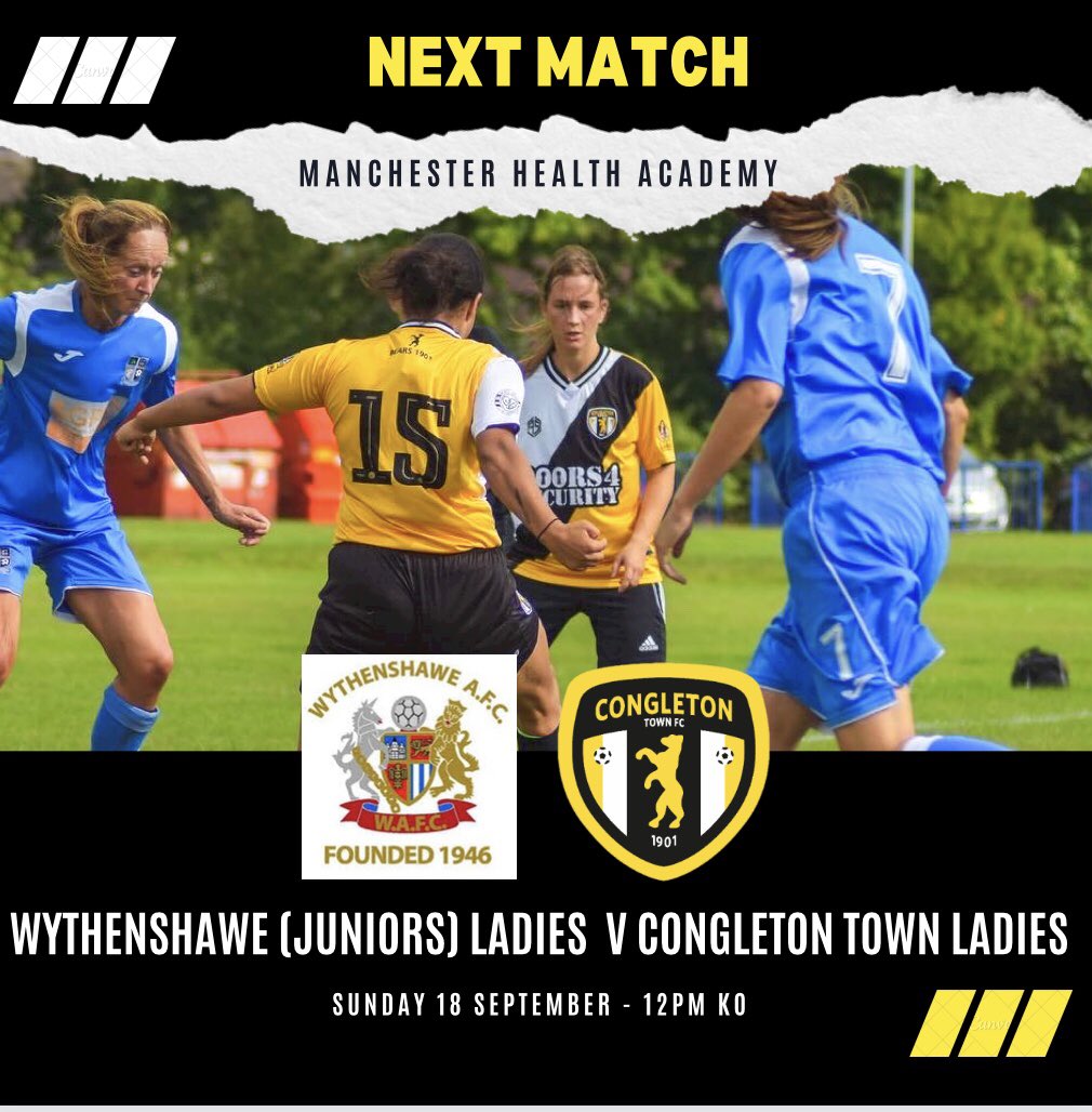 NEXT MATCH 🐻

📆 Tomorrow (Sunday 18 September)
⏰ 12pm KO
📍 Manchester Health Academy, Moor Road, Manchester, M23 9BP 
🎟 Free entry so please come down to support the ladies!