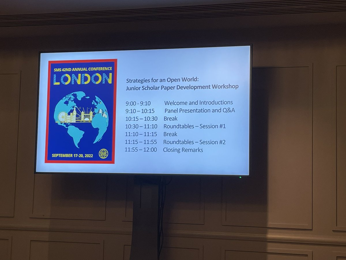 Ready to start the first day at the <a href="/Strategic_Mgmt/">Strategic Management Society</a> conference
#SMS2022 #SMSLondon