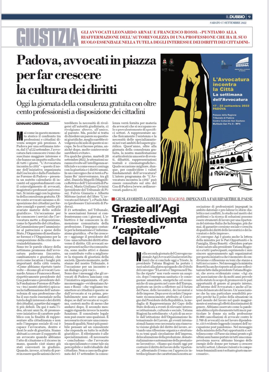 Oggi giornata della consulenza gratuita presso il Palazzo della Ragione in Padova. #lavvocaturaincontralacitta’ #settimanadellavvocatura