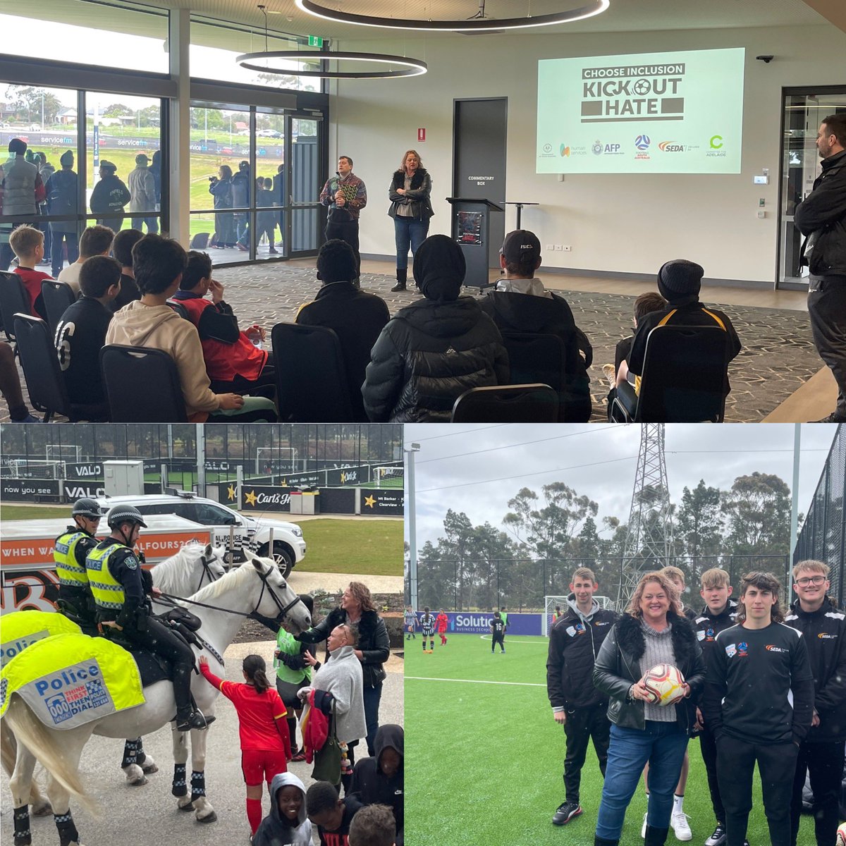 NatCookMP's tweet photo. A bit of rain hasn’t dampened the spirits at the #KickOutHate Soccer Tournament. 

I dropped by to congratulate and thank participants, volunteers and event partners. 

#HumanServicesSA #MakingADifference https://t.co/SRk5Rbc6NL