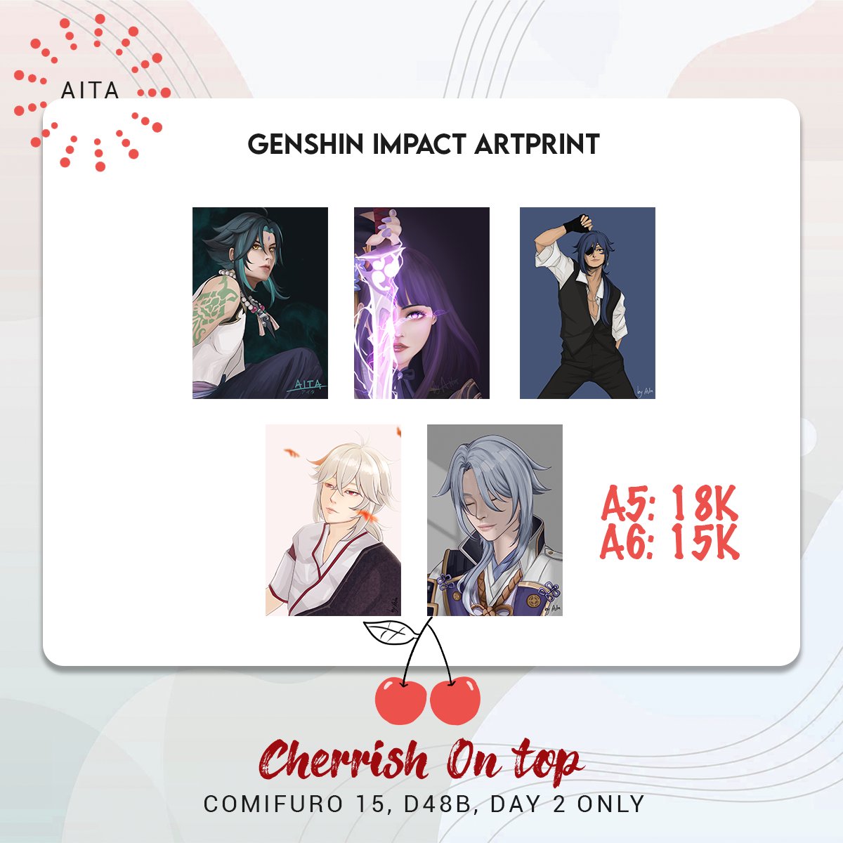 aaaiita's tweet photo. Like &amp; RT are very appreciated!

Hello everyone! Here is our catalogue for #comifuro15, Cherrish on Top!🍒  (✌ﾟ∀ﾟ)☞

ONLY AVAILABLE @ COMIFURO
Sunday, 25 September 2022
D48 B

 #Comifuro2022 #ComifuroCatalogue https://t.co/g0s8qHBEBJ