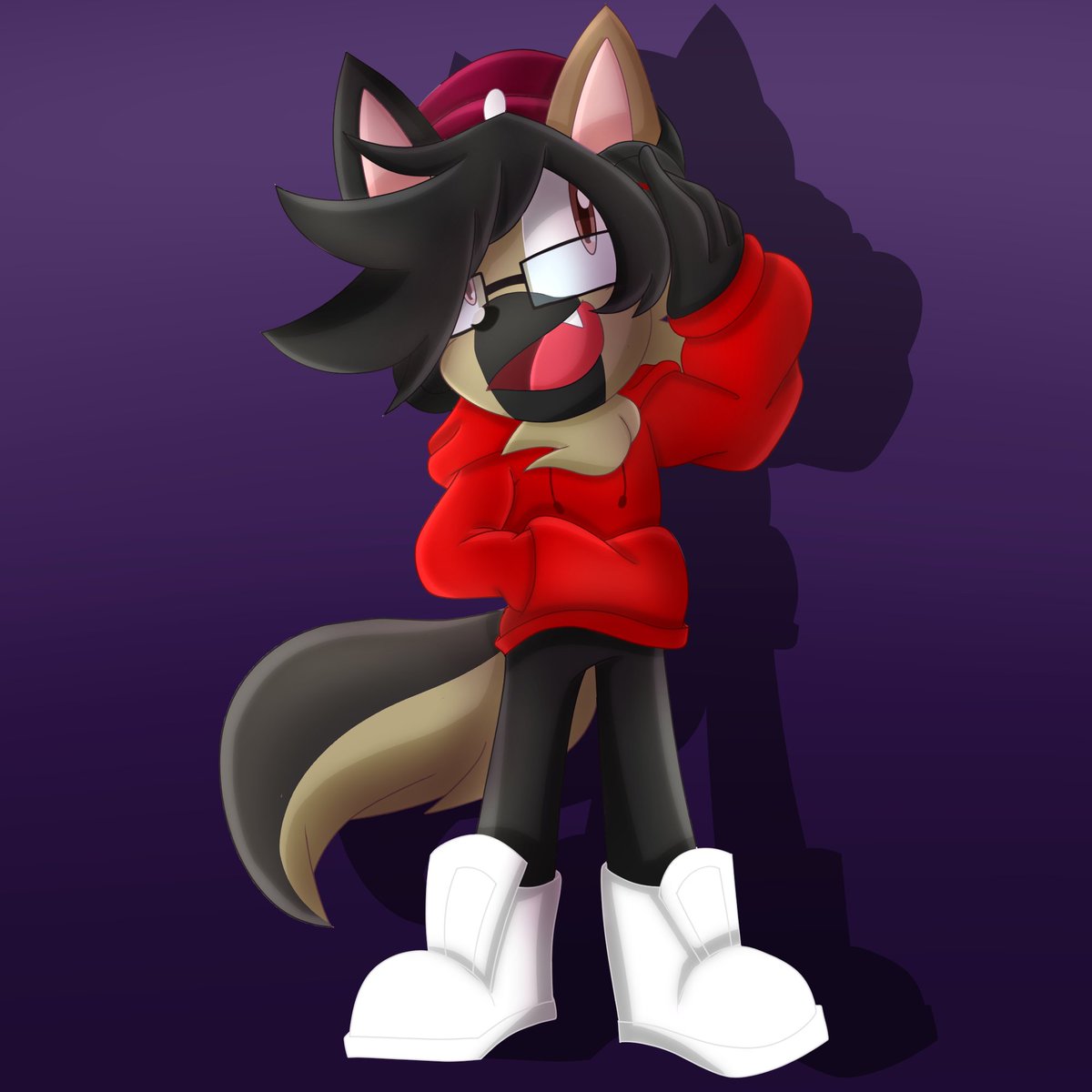 Look at him!! Done by my friend May <a href="/Lil_MayRose/">Lil Rose</a> !! She just got on twitter, please go follow her and tell her I sent yáll! #furry #sonicoc
