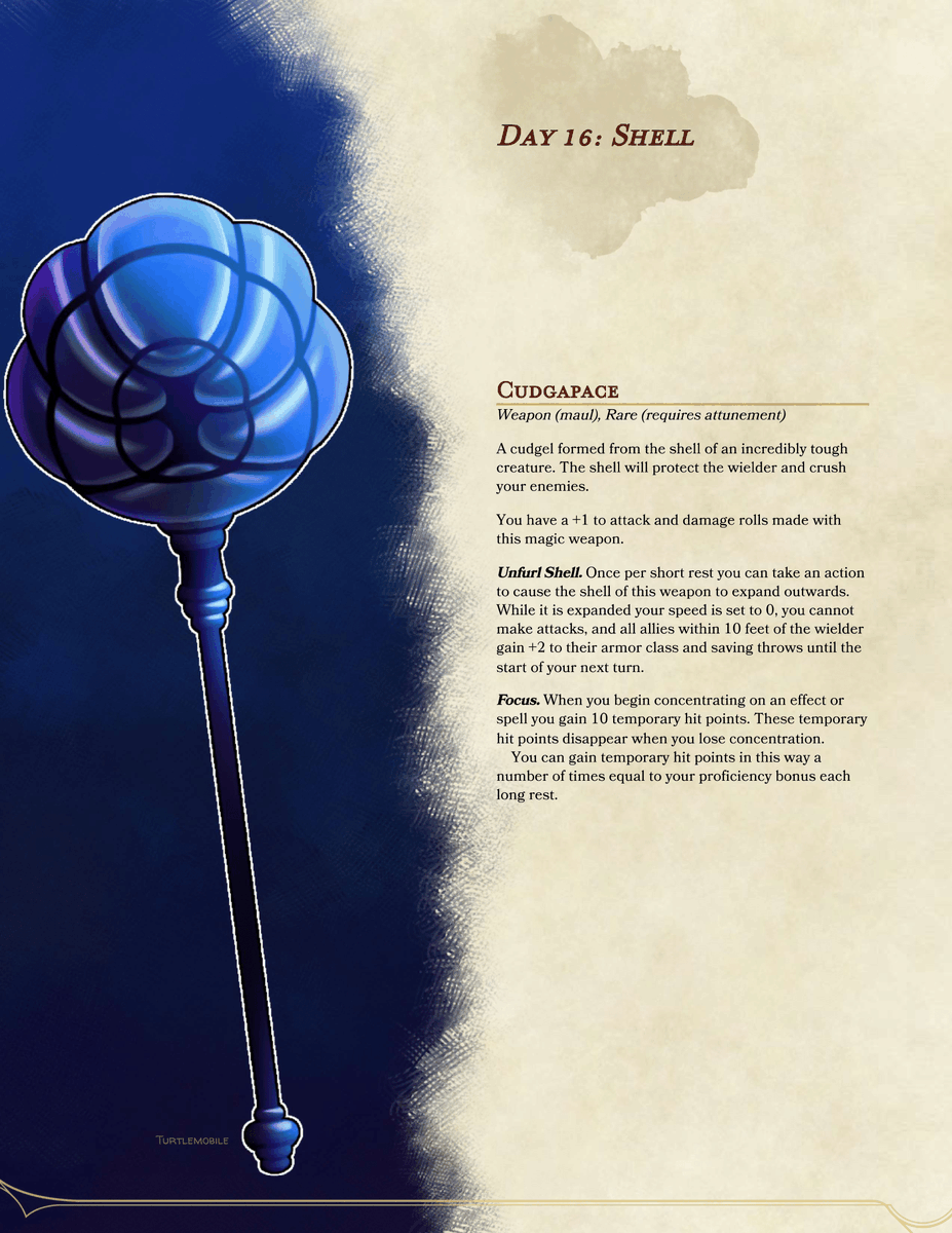 mobile_turtle's tweet photo. #swordtember #swordtember2022  #dnd
Day 16 - Shell https://t.co/Sh1mXgH8Gm