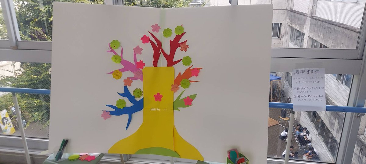 三階中央渡り廊下にて展示を行っています
図書委員の手作り栞も配布しています!この栞を使えば君も合格すること間違いなし!(ということもあるかもしれない……)