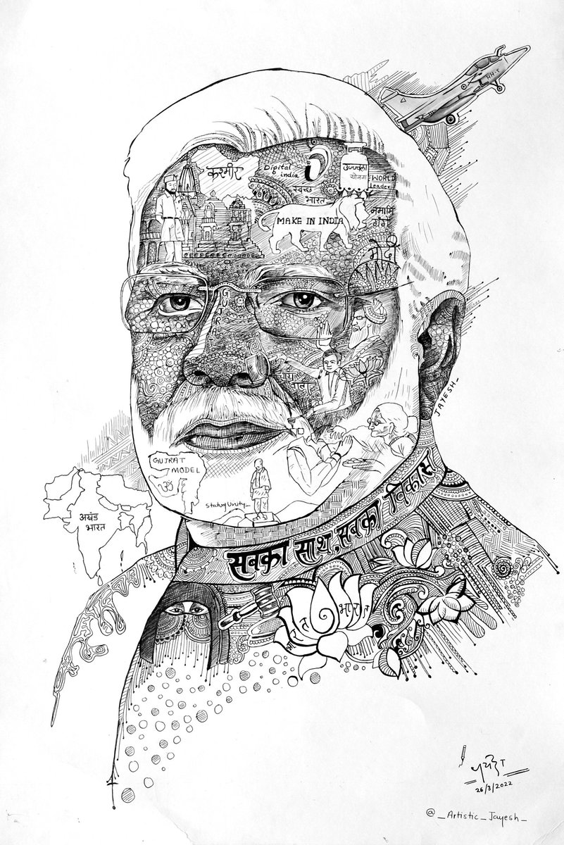 someone: show me what Modiji done for nation 
As artist me (after 30 hours of drawing) : ... See it ✨
<a href="/BJP4India/">BJP</a> <a href="/PMOIndia/">PMO India</a> <a href="/sambitswaraj/">Sambit Patra</a>