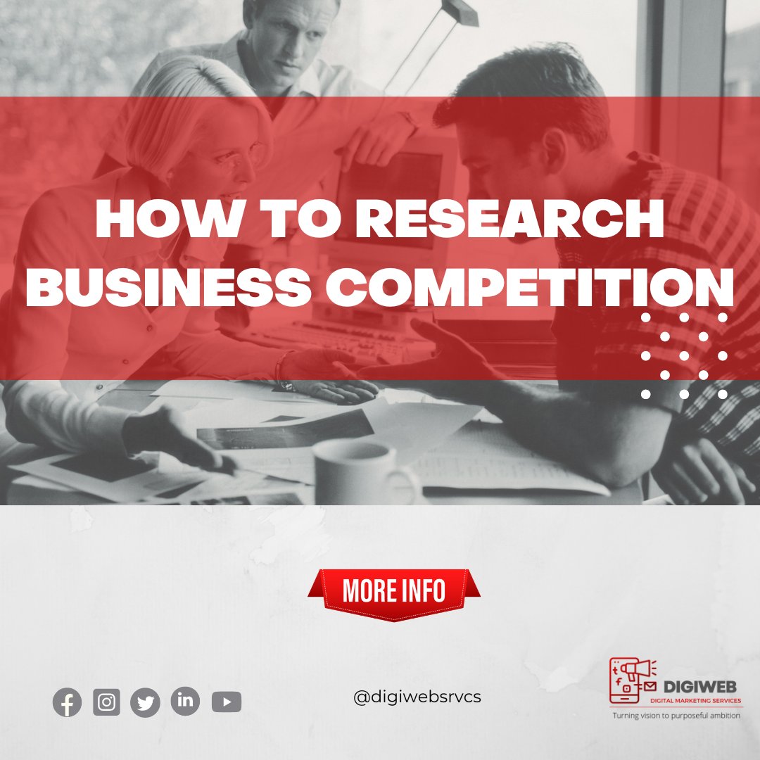 digiwebsrvcs's tweet photo. ✅Analyze competitors' online presence. You should examine your major rivals' websites, the content they publish, and their social media presence after you've identified them. https://t.co/gcr3OvJT7y