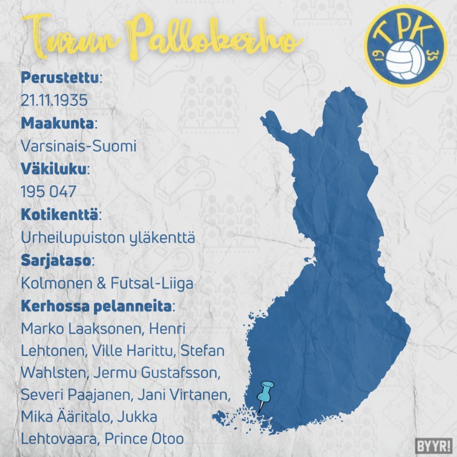 Kerho kehrää!⁣
⁣
Mikaelinseurakunnan nuorisotoiminnasta alkunsa saanut TPK on 50-luvulla juhlinut SM-pronssia ja 2000-luvun urotekoihin lukeutuvat Futsal-Liigan hopea ja useampi pronssi.⁣
⁣
TPK oli myös ensimmäisen järjestetyn Regions' Cupin voittaja vuonna 2012.