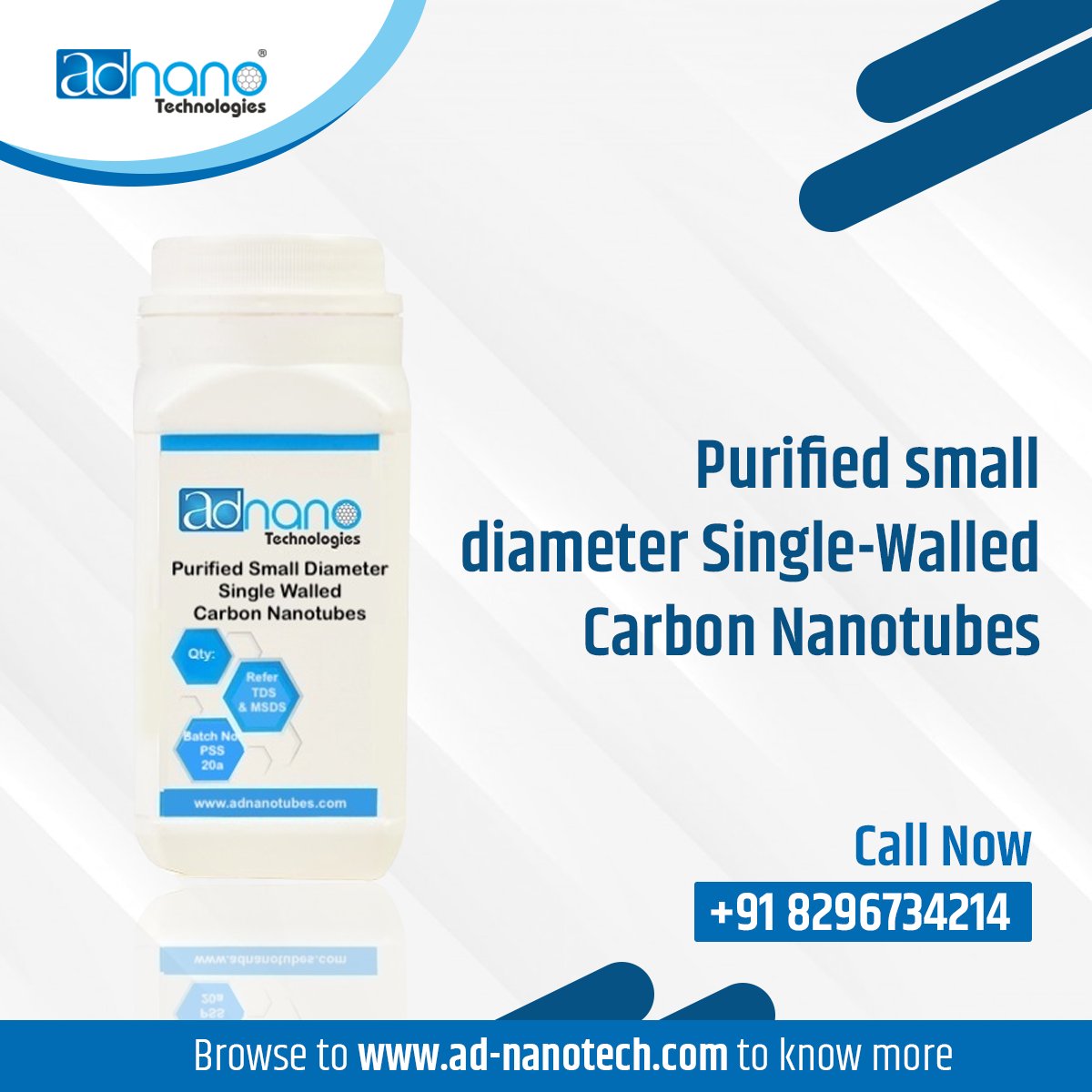 AdnanoTech's tweet photo. These #singlewalled #carbon #nanotubes with a small diameter and high purity are perfect for #electrochemical and FET applications in #electronics.

visit us: https://t.co/ON2I10n4m5

#copperoxide #graphene #graphenecoating #nanotech #Karnataka #india https://t.co/KtfsMYzsoA