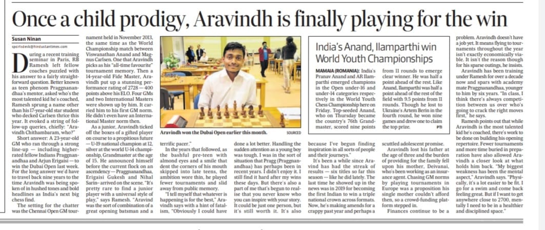 ChessBase India - Dubai Open 2023. Round Six. GM Aravindh