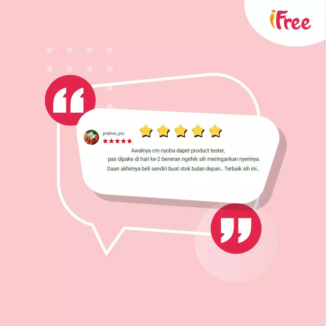 Mba_Uths's tweet photo. Masih ragu dengan IFree? pengen tau apa kata Super Girls yang suda cobain ? Yuk simak bareng mba Uths dan share pengalaman kamu juga di kolom komentar  ❤️

#IFree
#NomoreCramps
#KataMereka
#IFreeCustumers https://t.co/mZhXUBWgPN