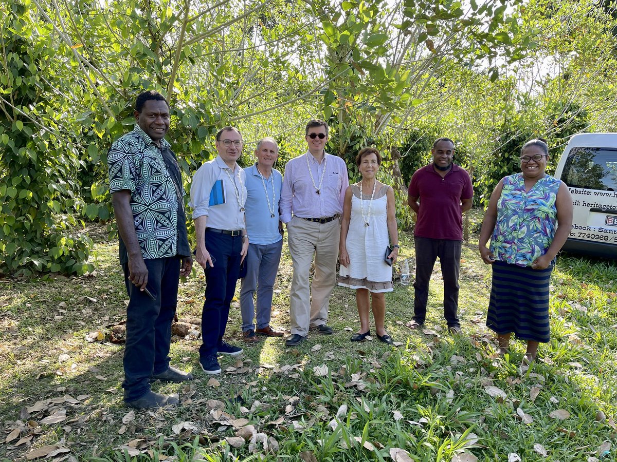 C_Frassa's tweet photo. #Luganville 🇻🇺| Visite du site du #CTRAV / #VARTC, Centre Technique de Recherche Agronomique du #Vanuatu qui -depuis 60 ans- fait de la conservation et de la recherche et, aujourd’hui, oriente ses travaux pour faire face aux défis climatiques. https://t.co/5HsOB67fjT