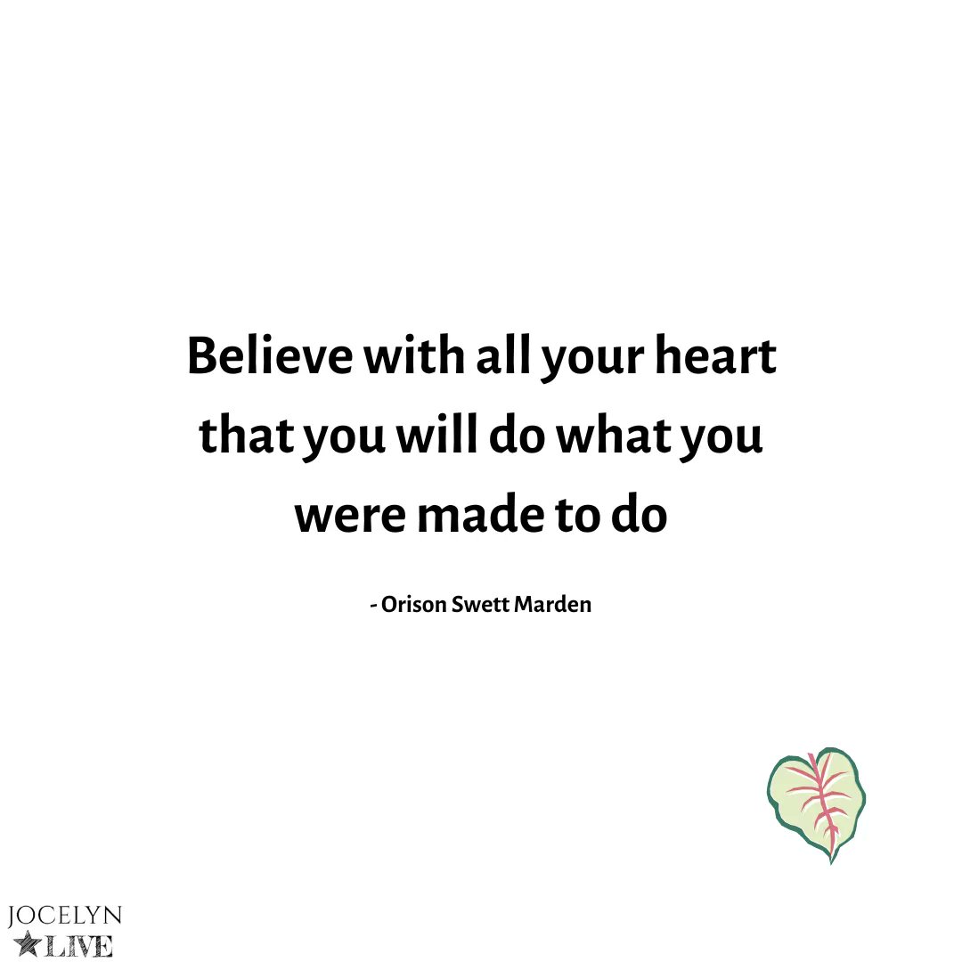 Believe with all your heart that you will do what you were made to do
Orison Swett Marden
#jocelynlive #orisonswettmarden #orison #heart #beliebe #beliefs #writersofinstagram #writerscommunity #poems #igpoems #poemsofinstagram #atticus #poetry #poetssociety #poemsforhim