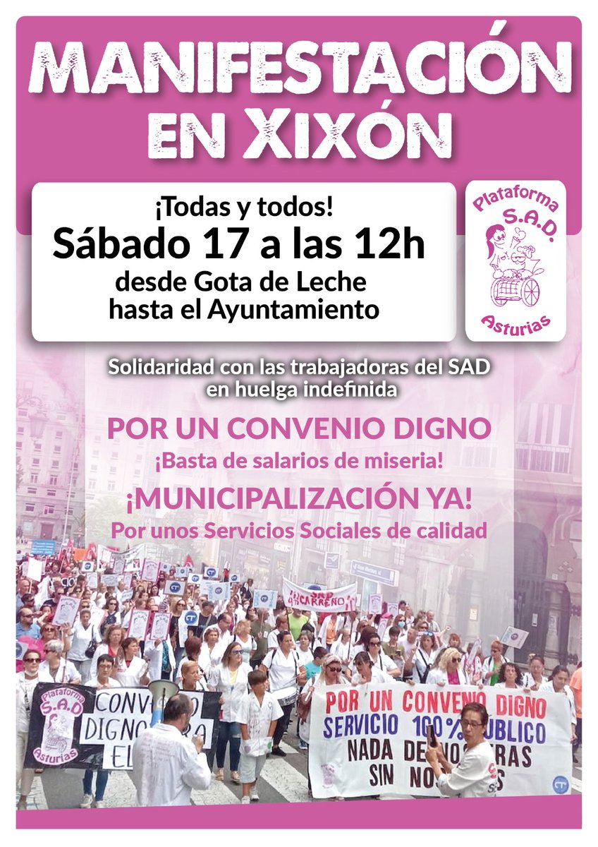 HOY GIJÓN SE VISTE DE BLANCO. HADAS GUERRERAS QUE HAN DICHO, BASTA YA. ANTE LA SEDE DE UN GOBIERNO DE IZQUIERDAS Y FEMINISTA ANTE UNA ALCALDESA QUE PRESUME DE ELLO VAYA NUESTRO CLAMOR POR UN SERVICIO PÚBLICO DE CALIDAD Y POR LA DIGNIDAD DE NUESTRO TRABAJO.