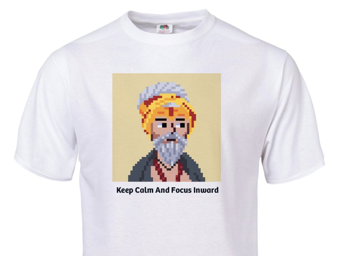 Sadhuz wants you to keep calm and focus inward! <a href="/8BitSadhuz/">8BitSadhuz</a> merch concept!