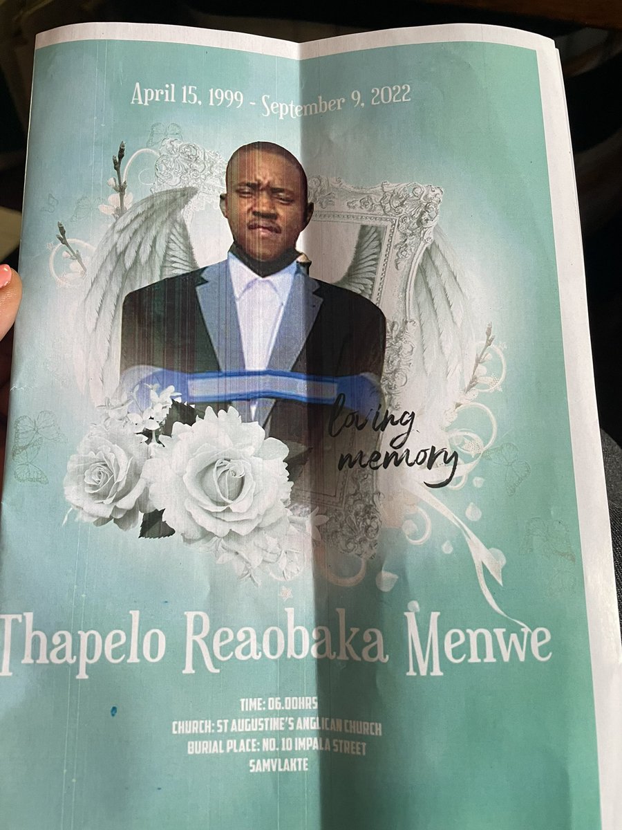 Kgalulul's tweet photo. Funeral service of Thapelo Menwe is underway. The University of Pretoria Student was killed last Saturday during a robbery outside a residence.
@dailysunsa #justiceforthapelo https://t.co/qS0aKRRwEh