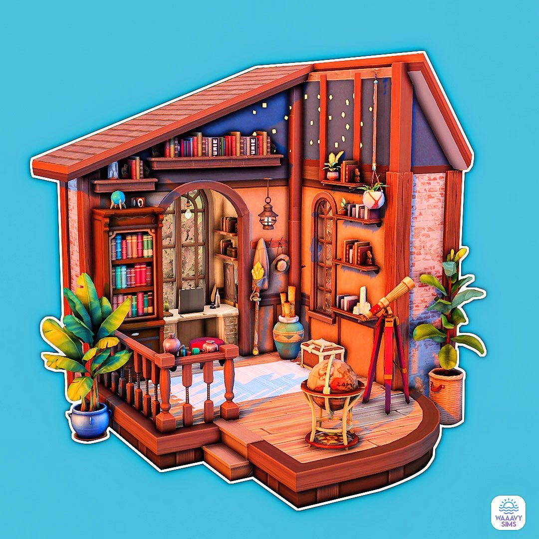 waaavysims's tweet photo. #ArtToBuild🎨 Wanted to recreate this adorable Wizard’s Study by LibbyFrame on IG🧙🏻‍♀️

🔮 TOOL mod, no CC #ShowUsYourBuilds #TS4 https://t.co/arbmaQivc7