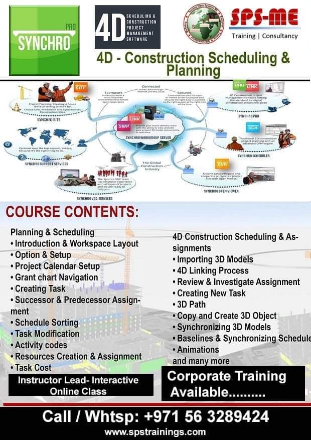 systems_me's tweet image. Hands on #Synchro4d training from SPS Trainings
SYNCHRO 4D is an industry-leading 4D #scheduling and simulation software, it  provides a model-based digital construction environment to enable virtual and visual #construction #planning, simulation, and #projectcontrols.